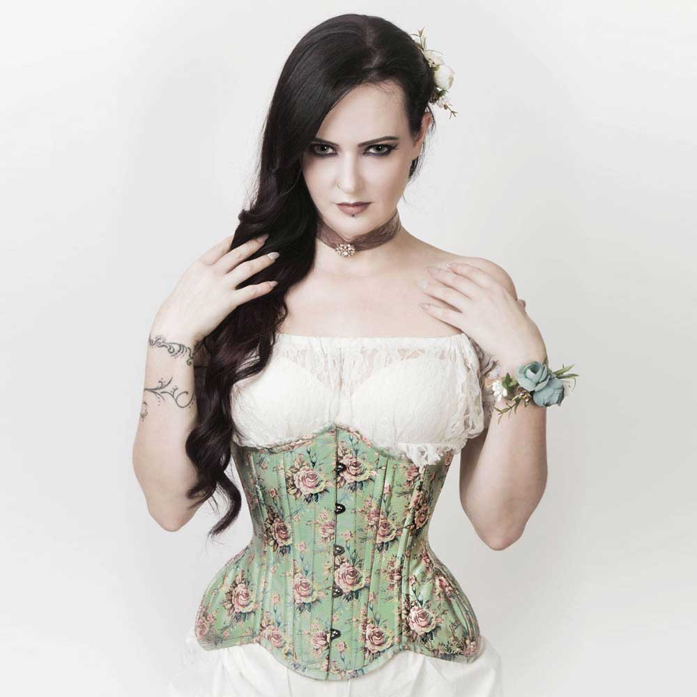 Attitude Corsets - Shanaha Corset sous la poitrine - Vert/Multicolore
